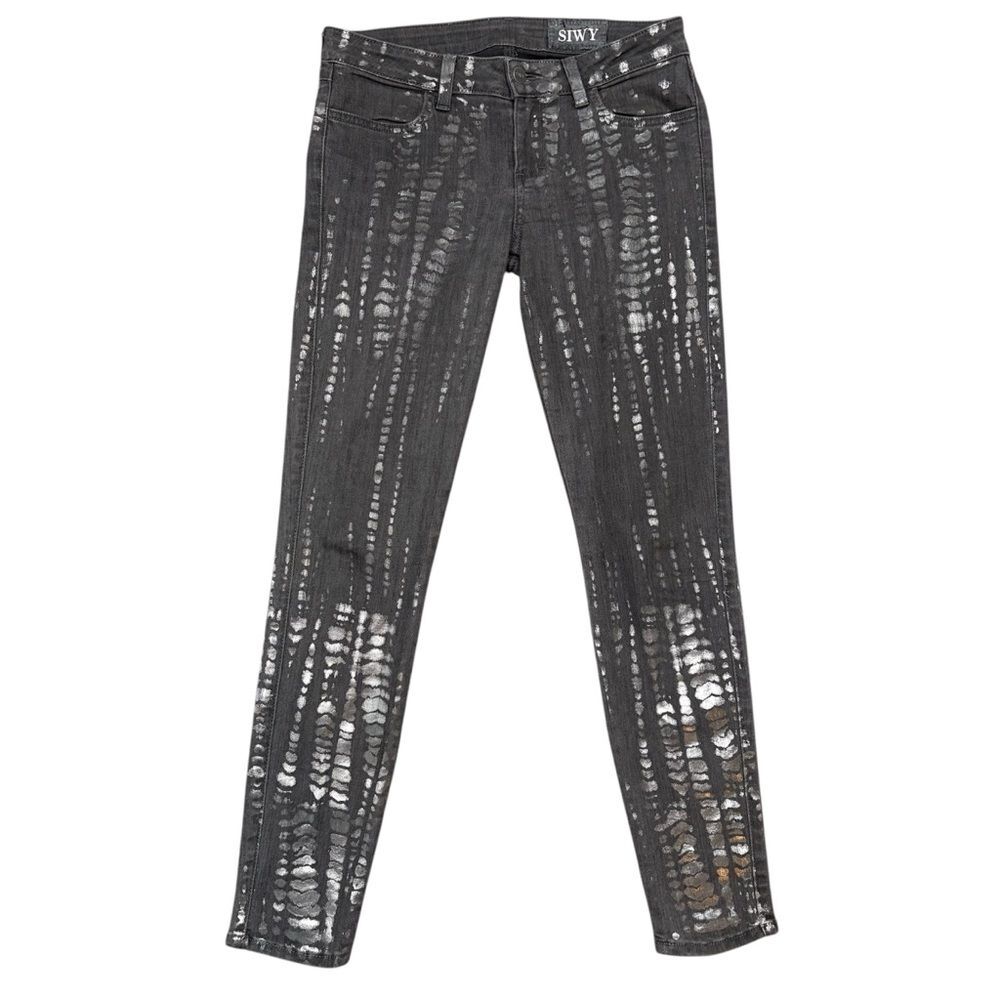 SIWY Los Angeles Hannah Metallic Skinny Jean in Spirit Guide Size 26 Made in USA